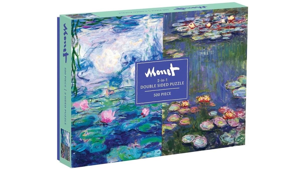 Couverture de boîte de puzzle avec quatre peintures impressionnistes de Monet