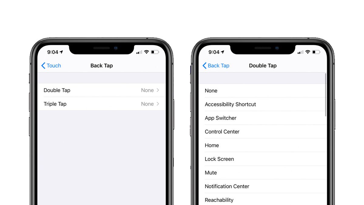 iOS 14 Paramètres Back Tap