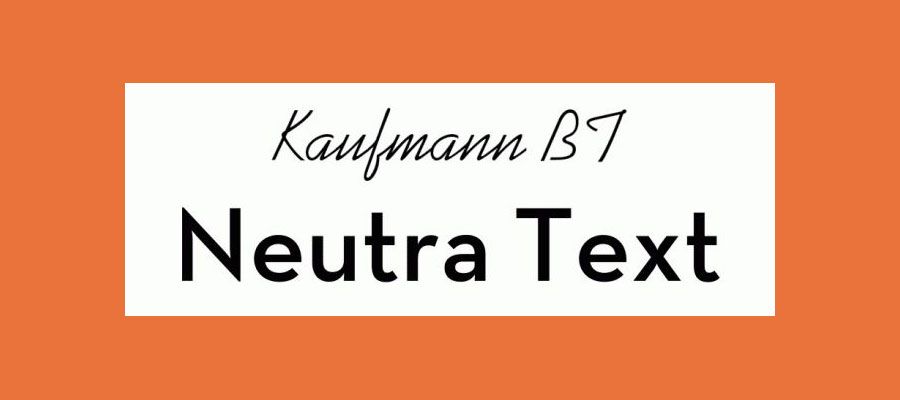 Сдвояване на шрифтове: Kaufmann и NeutraDemi