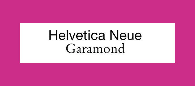 Appariements de polices: Helvetica Neue et Garamond