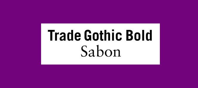 Appariements de polices: Trade Gothic Bold et Sabon