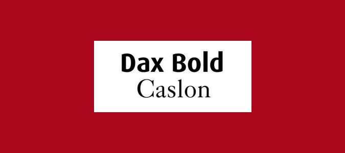 Сдвояване на шрифтове: Dax Bold и Caslon