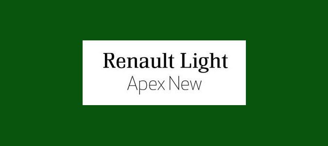 Сдвояване на шрифтове: Renault Light и Apex-New