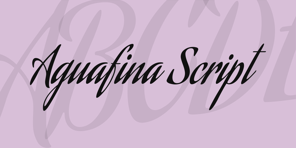 Kostenlose Skript-Schriftarten: Beispiel für Aguafina Script Regular