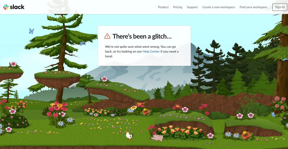 404 page: Slack
