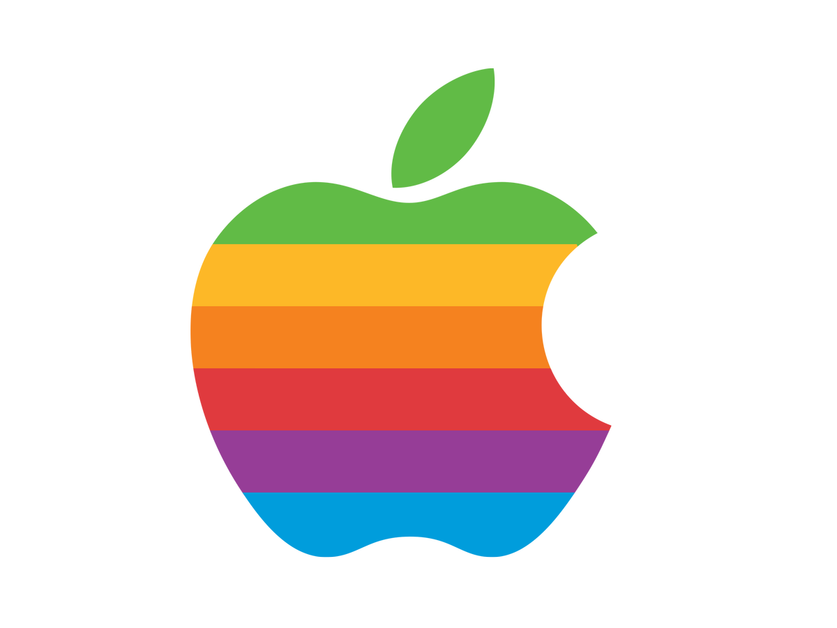 logo pomme avec rayures