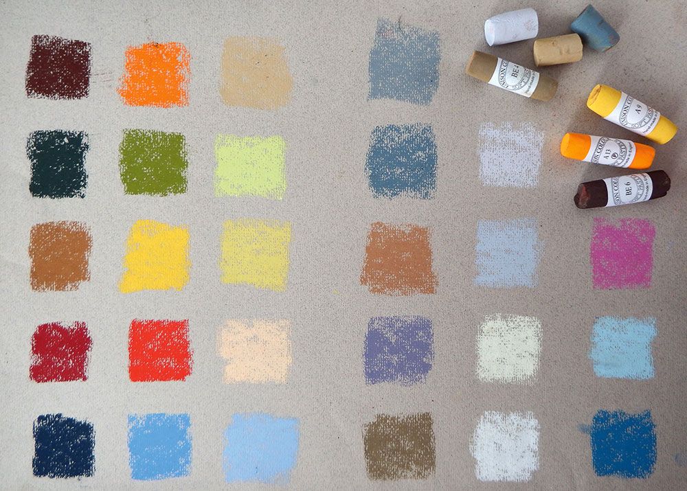 So zeichnen Sie eine Landschaft mit Pastellfarben: Wählen Sie Pastellfarben aus