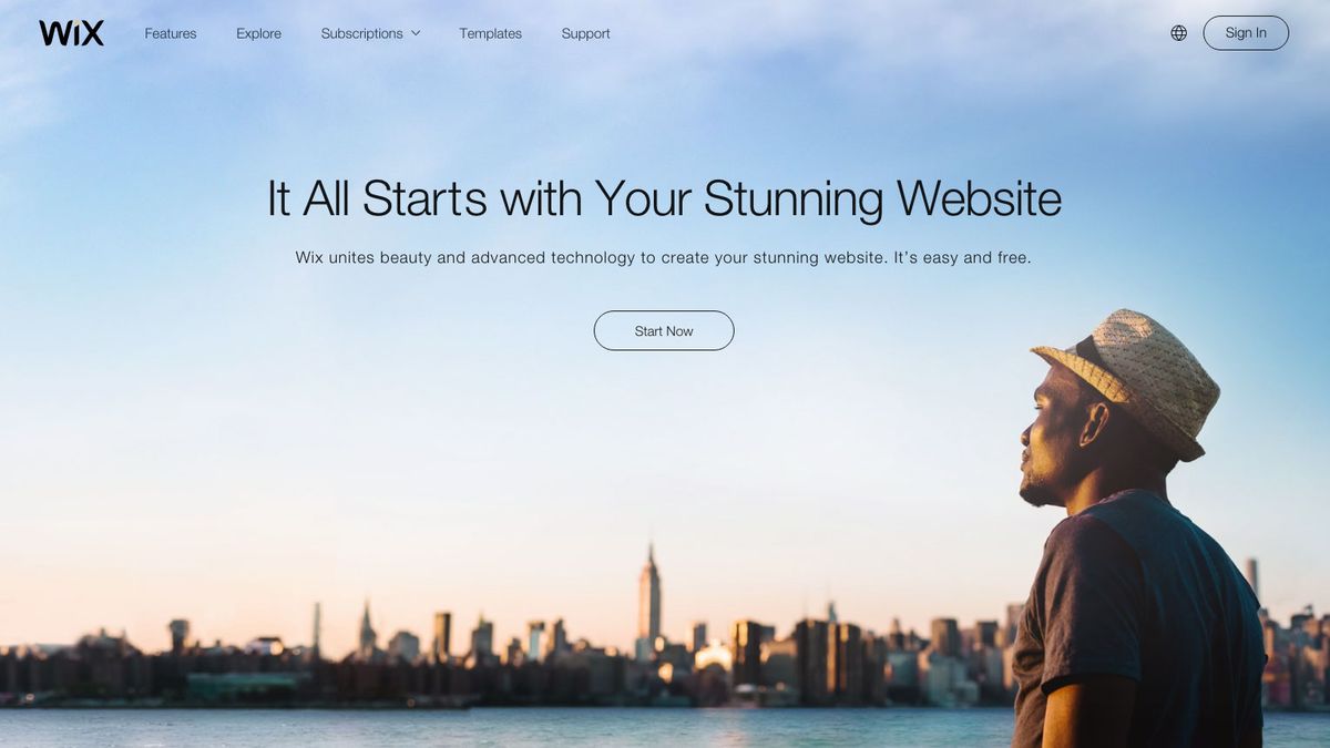 Beste kostenlose Blogging-Plattformen: Wix-Homepage