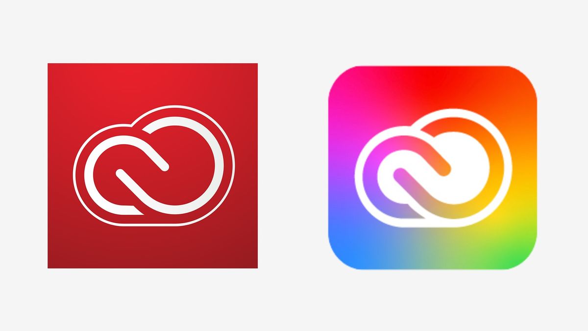 Antes y después de los logotipos de Creative Cloud