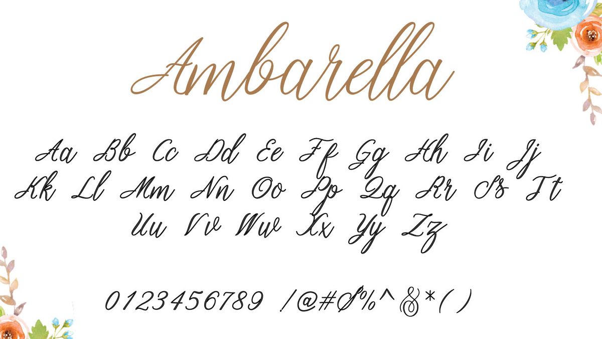 Beste kostenlose Handschrift-Schriftarten: Beispiel für eine Ambarella-Handschrift