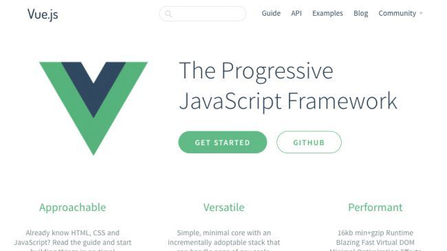 web design tools: vue.js screengrab