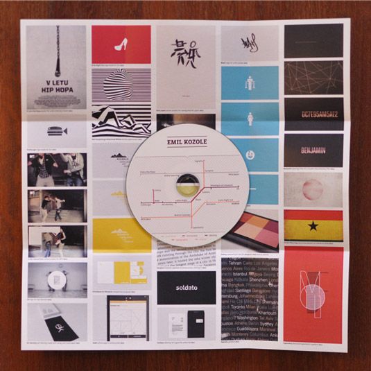 Der Designer Emil Kozole hat dieses clevere gedruckte Portfolio erstellt, um seine CD mit Werken zu unterstützen