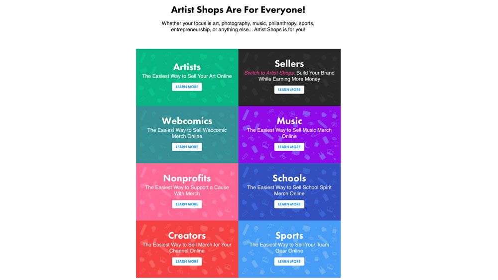Vender diseño online: Tiendas de artistas