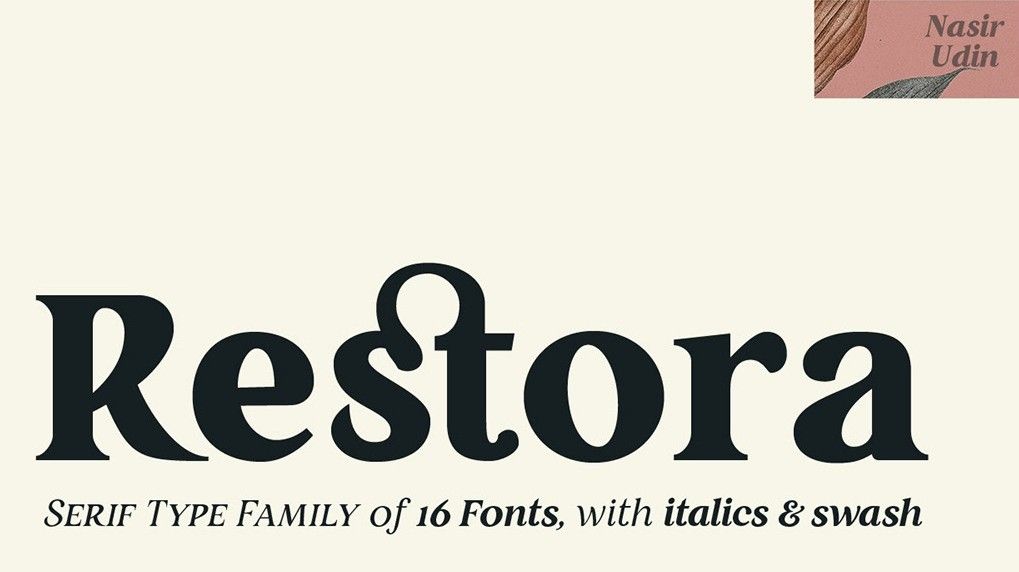 Най-добрите безплатни шрифтове: Пример за Restora