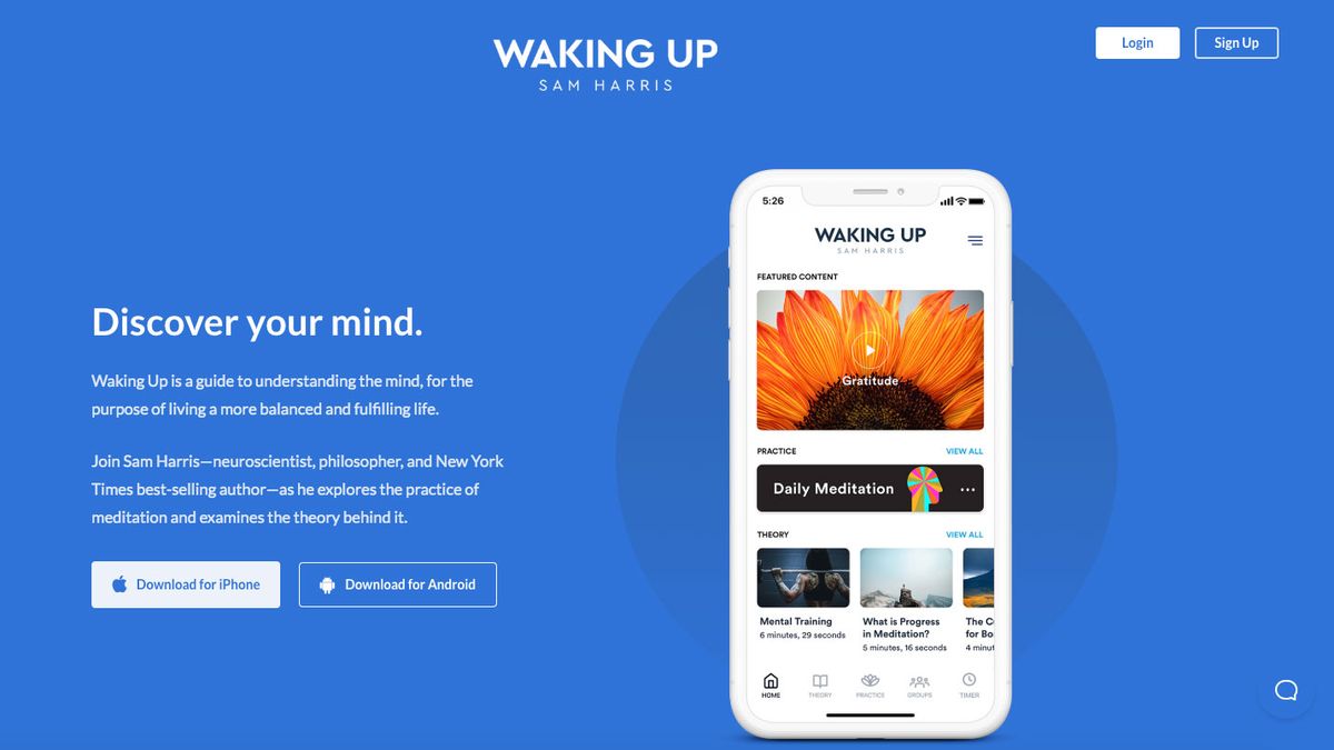 Achtsamkeits-Apps: Screenshot zum Aufwachen
