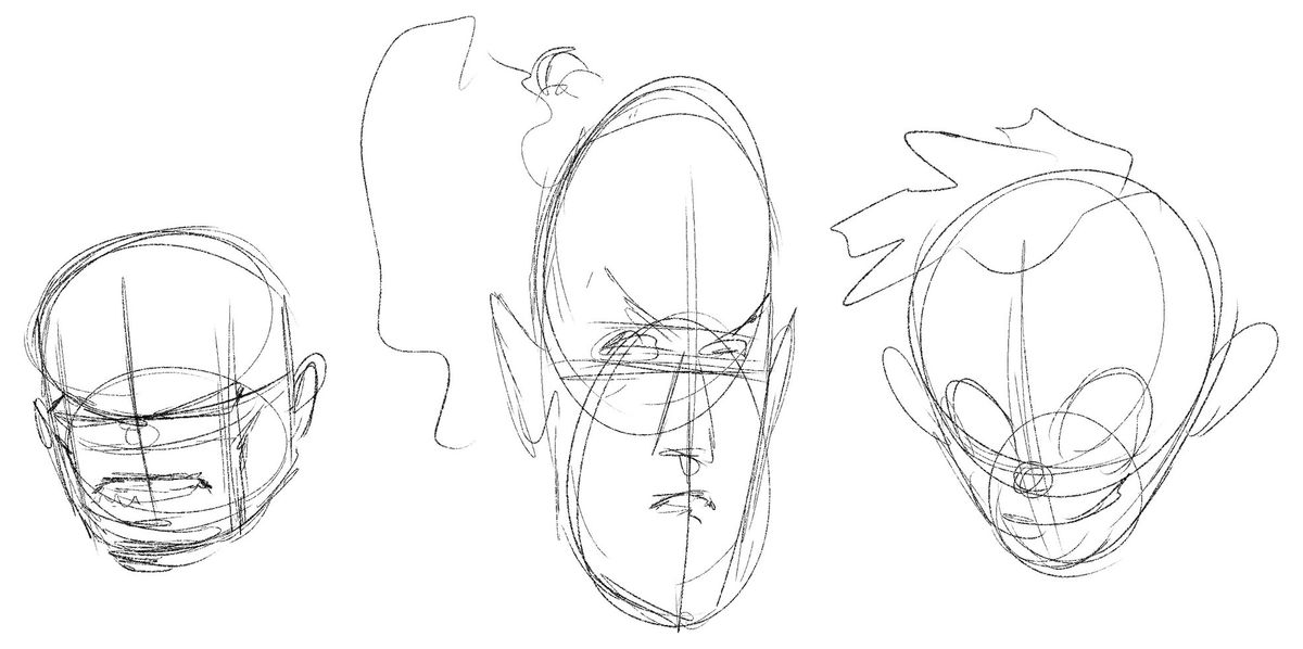 Cómo dibujar una cara: tres cabezas basadas en círculos de proporciones variables