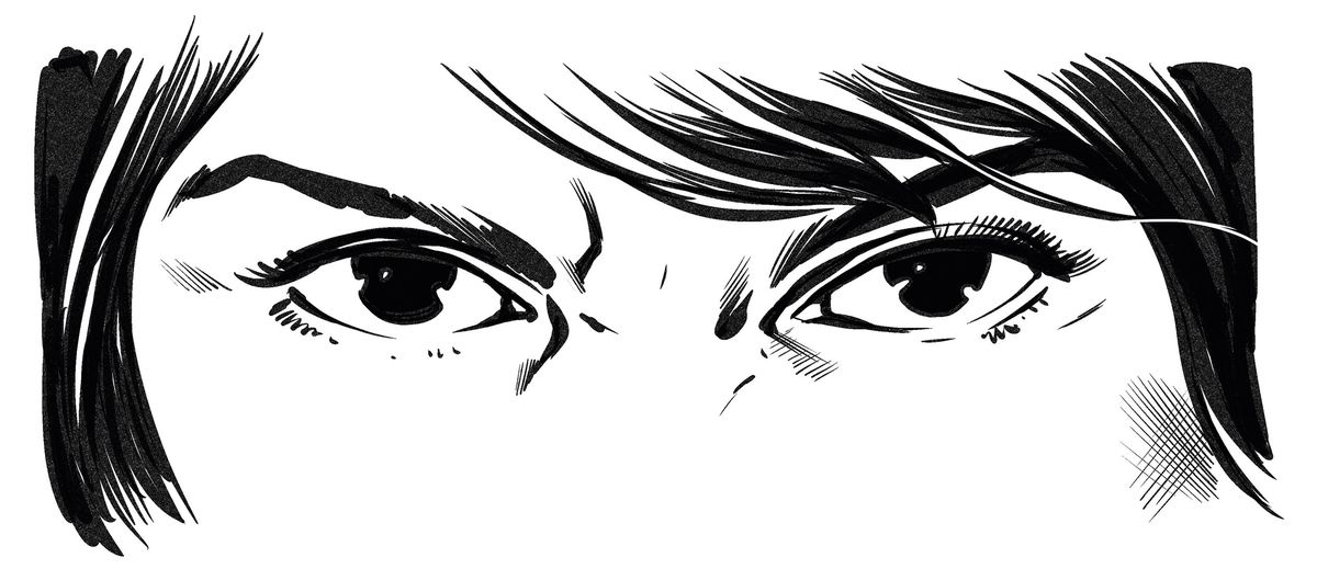 Wie zeichnet man ein Gesicht: Illustration eines Augenpaares