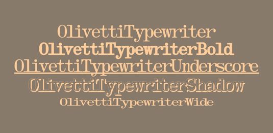 Schreibmaschinenschriften: Olivetti Schreibmaschine