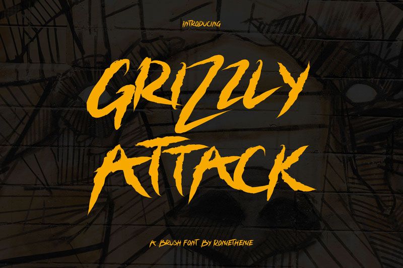 Kostenlose Graffiti-Schriftarten: Grizzly Attack