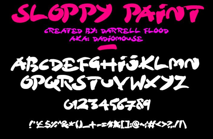 Besplatni fontovi za grafite: Sloppy Paint