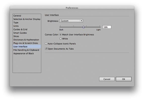 Adobe Illustrator CS6: цвят на интерфейса според вашите предпочитания