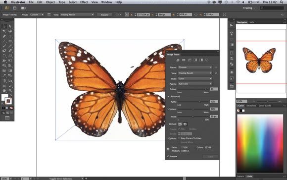 Adobe Illustrator CS6 führt eine neue Ablaufverfolgungs-Engine und ein neues Bedienfeld ein