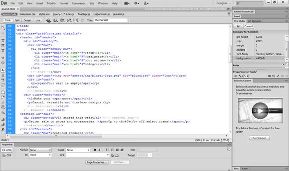 Der Dreamweaver CS6-Code-Editor