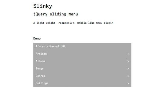 Plugins jQuery: Slinky