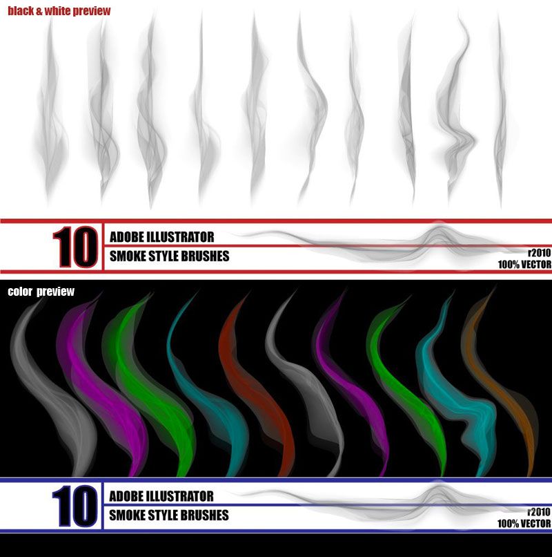 Pinceles de Illustrator: pinceles vectoriales de humo