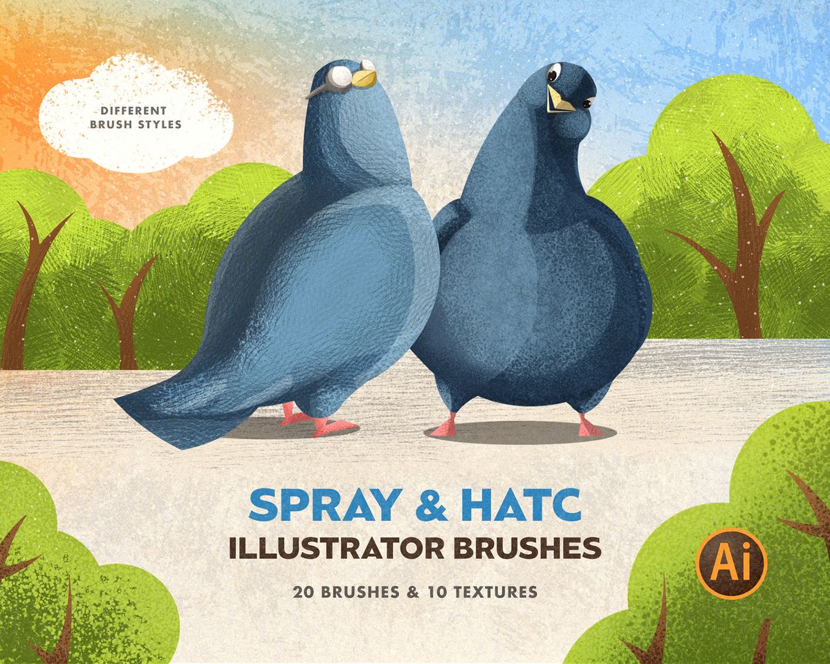 Pinceles de Illustrator: spray y sombreado