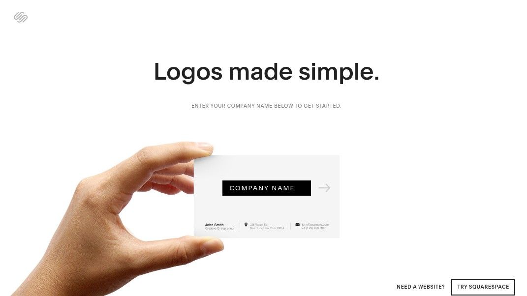 Beste kostenlose Logo-Designer-Software: Hand hält eine Visitenkarte