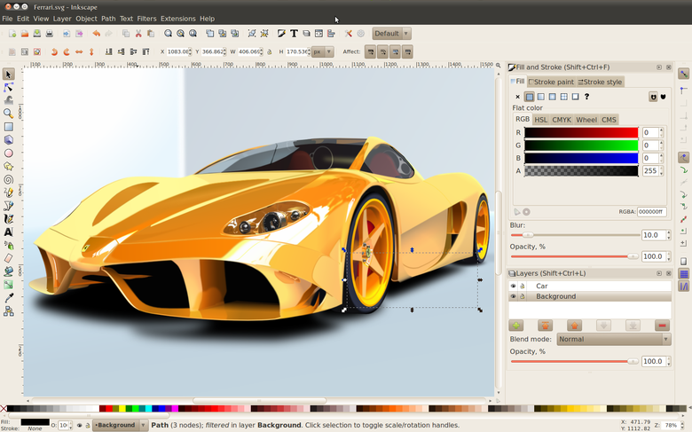 Alternativas de Illustrator: captura de pantalla de Inkscape