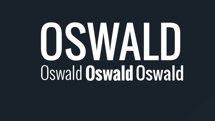 Fuentes profesionales: muestra de fuente Oswald serif