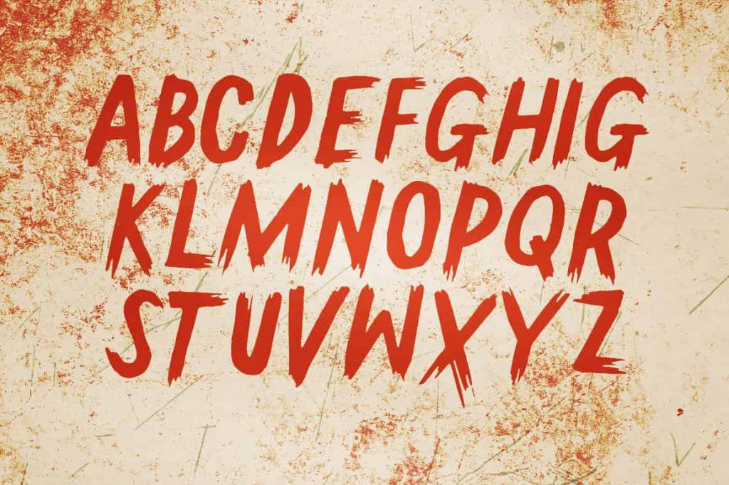 Fuentes de pincel gratuitas: alfabeto de árbol de horca
