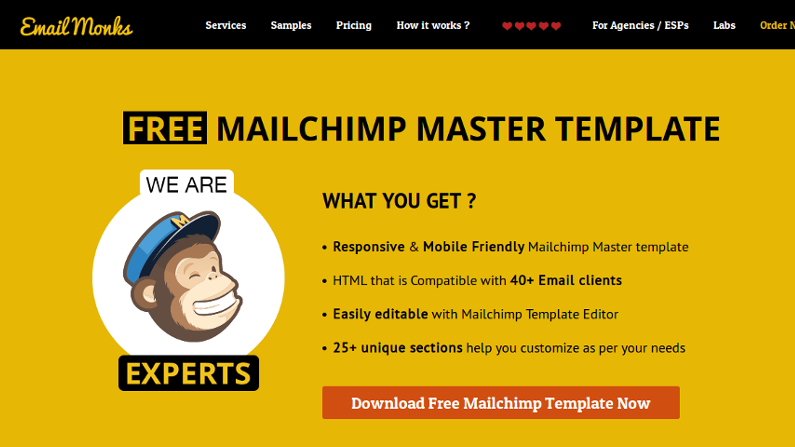 modèles de newsletter: Email Monks MailChimp Master Template