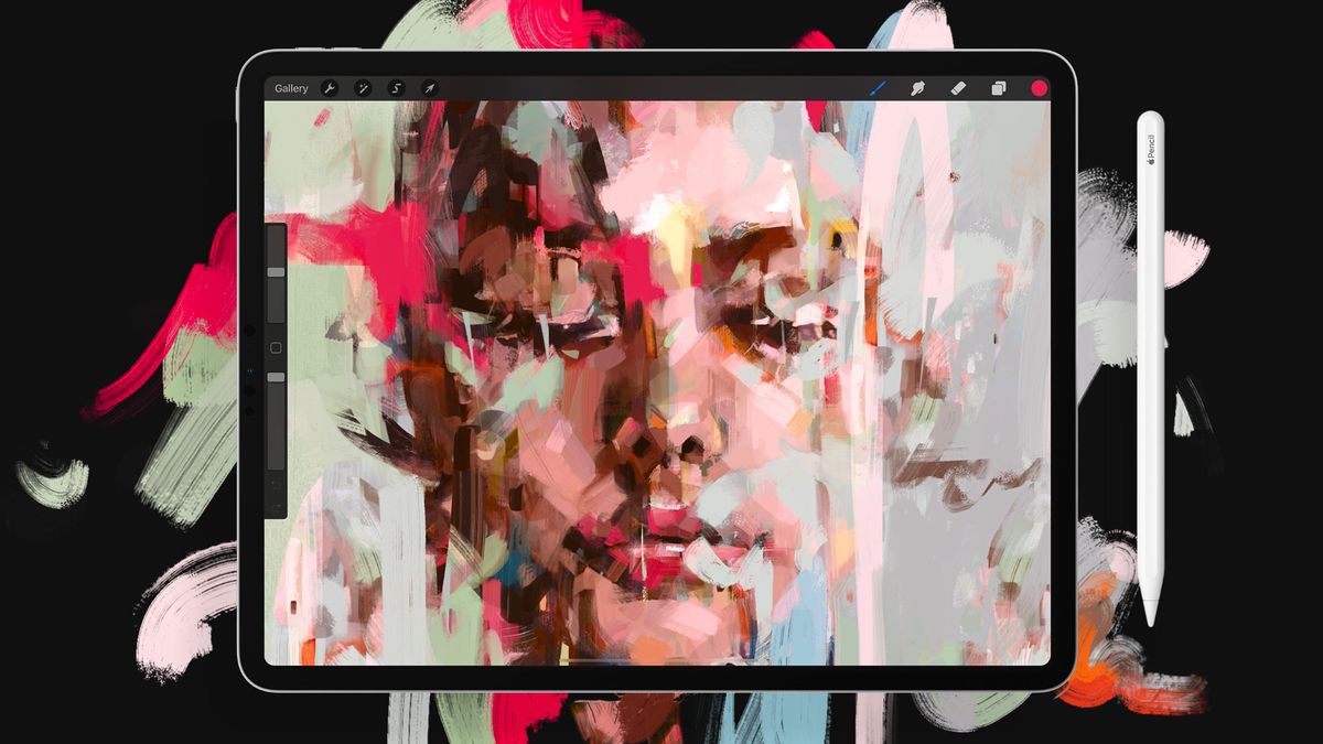 Photoshop alternative: snimka zaslona sučelja s impresionističkim slikanjem žene