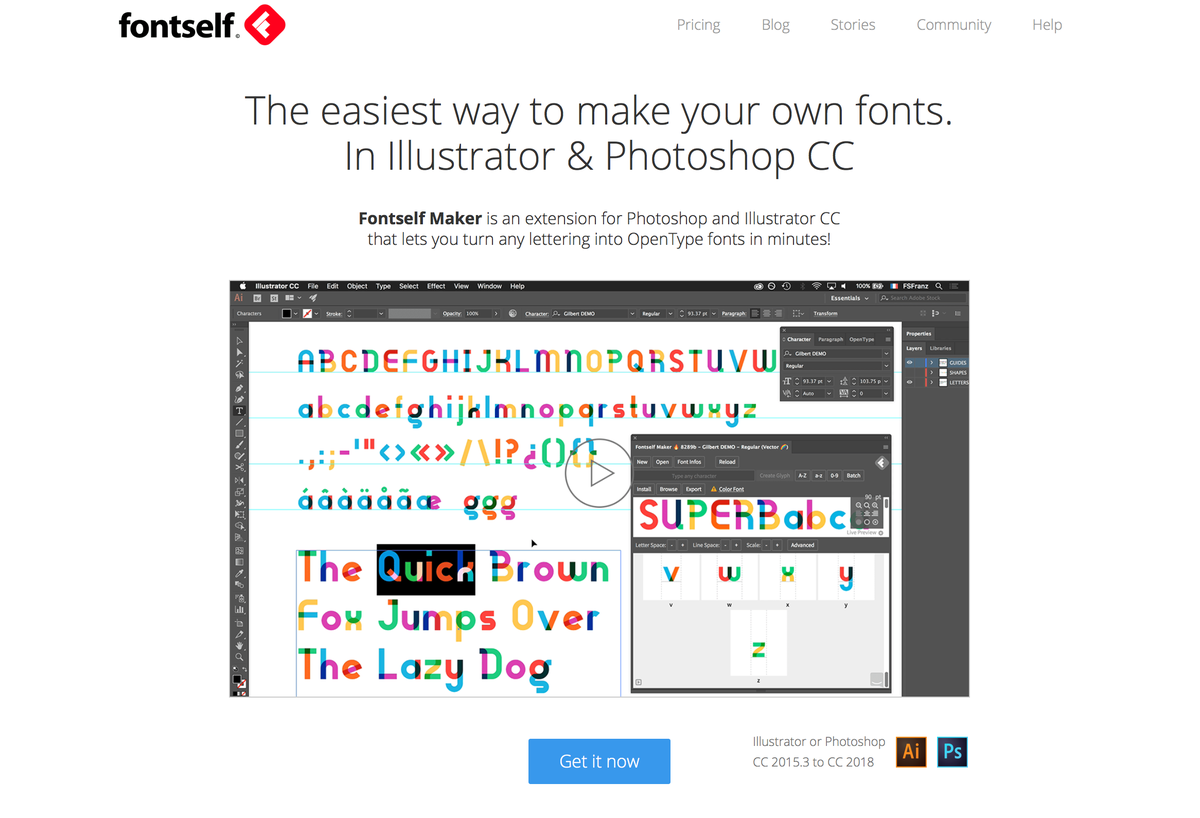 Приставки за Photoshop: Fontself Maker