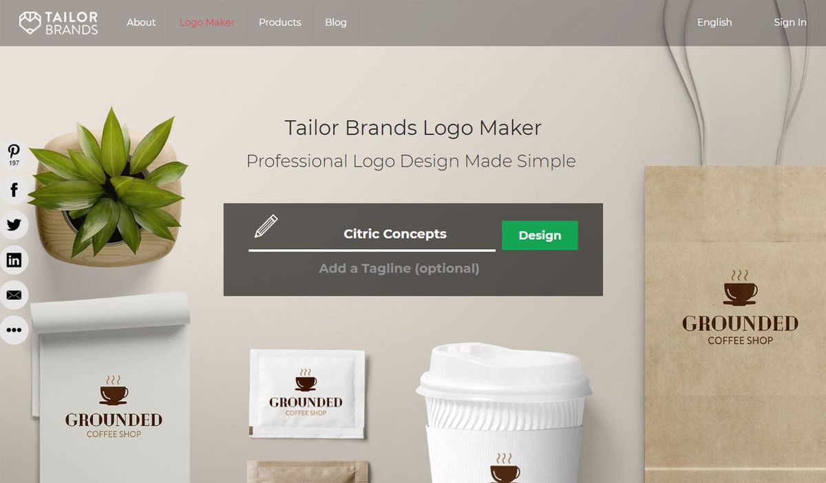 Meilleur créateur de logo gratuit: Tailor Brands Logo Maker