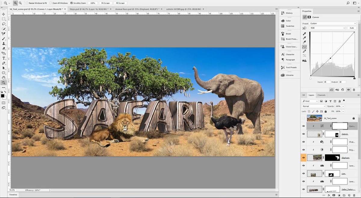 image avec safari écrit dessus et animaux