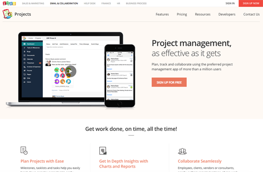Zoho Projects софтуер за управление на проекти