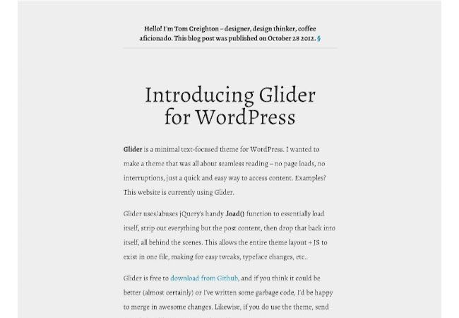 Thèmes WordPress gratuits: Glider