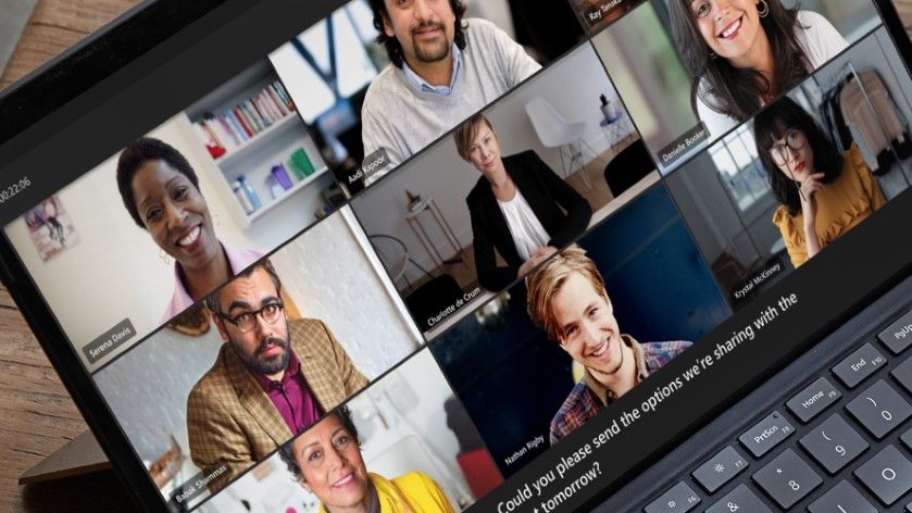 Vidéoconférence via Microsoft Teams sur ordinateur portable