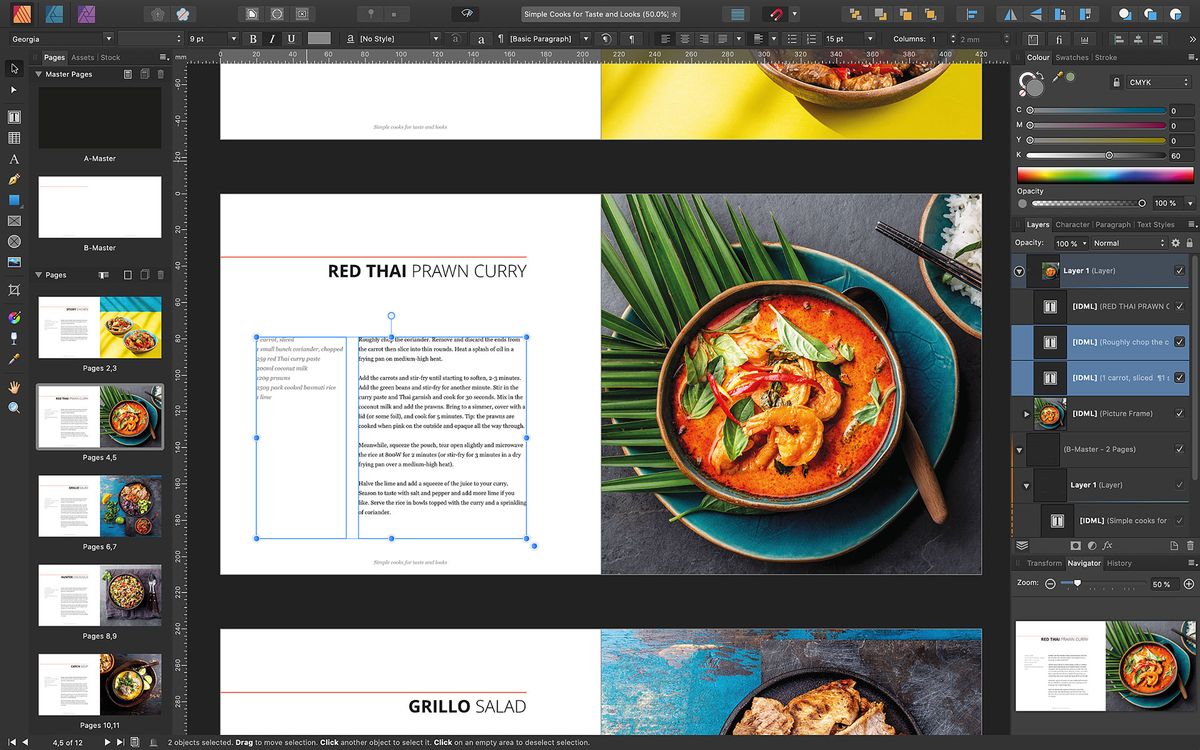Alternative InDesign: snimka zaslona Affinity Publisher