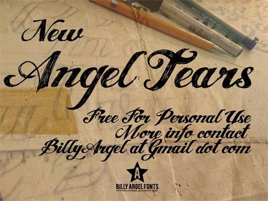 Kostenlose Tattoo-Schriften: Angel Tears