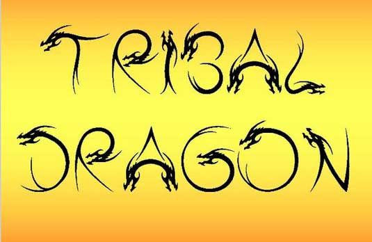 Kostenlose Tattoo-Schriften: Tribal Dragon